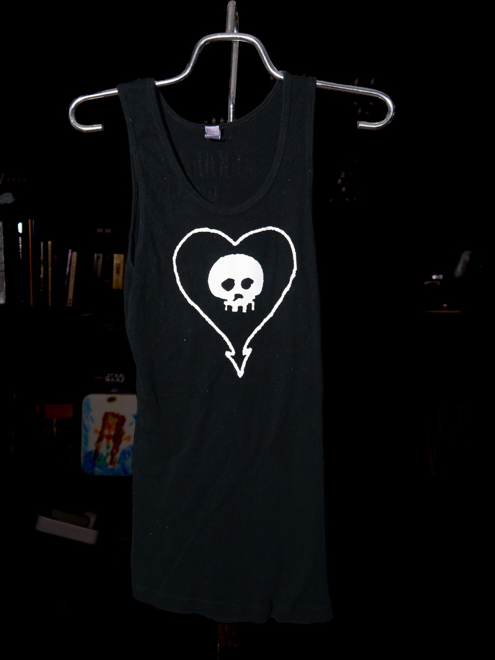 Black Alkaline Trio Skull Heart Tank Top - Women's Intimates